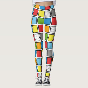 Comic Book Style Squares Leggings