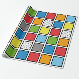 Comic Book Style Squares Wrapping Paper