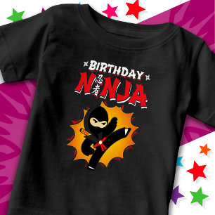 Comic Book Style Super Party Birthday Ninja Baby T-Shirt