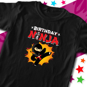 Comic Book Style Super Party Birthday Ninja T-Shirt