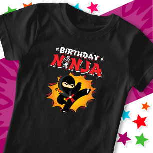 Comic Book Style Super Party Birthday Ninja T-Shirt