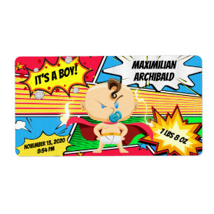 Comic Book Superhero Birth Announcement