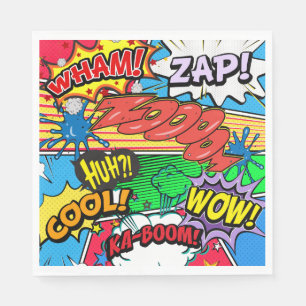 Comic Book Superhero Birthday Boy Napkins