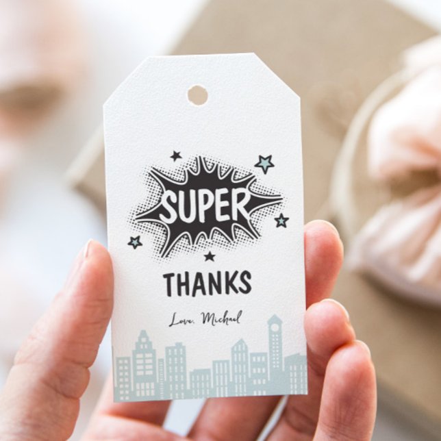 Comic Book Superhero Birthday Gift Tags (Creator Uploaded)