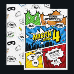 Comic Book Superhero Birthday Invitation<br><div class="desc">Celebrate in action-packed style with this Comic Book Superhero Birthday Invitation! 💥🦸 Featuring bold comic book-inspired designs and vibrant colours, this invitation sets the scene for an epic superhero celebration. Customise with your party details and get ready to save the day with friends and family. Perfect for superhero fans of...</div>