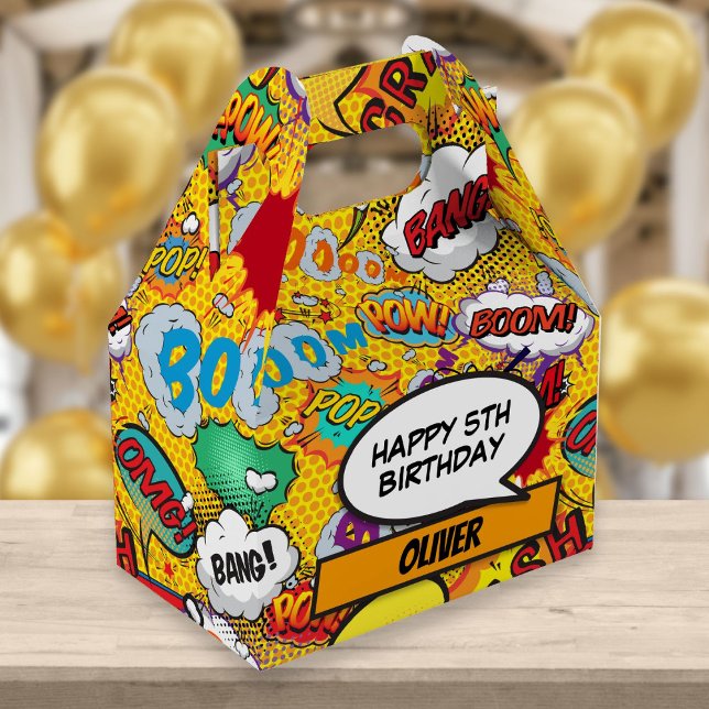 Comic Book Superhero Birthday Party Favour Box (Creator Uploaded)