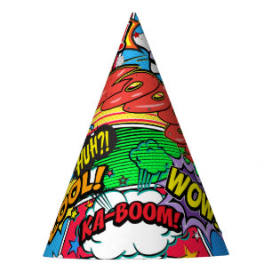 Comic Book Superhero Birthday Party Hat