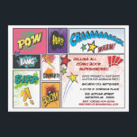 Comic Book Superhero Boys Birthday Party Invite<br><div class="desc">LOOKING FOR THIS INVITE TEMPLATE... CLICK ON THE PICTURE DIRECTLY BELOW Zazzle guarantee the quality of their invites. **Each invitation comes with a matching size envelope included in the cost** Change the style and feel of the paper to whatever you like (to change press the paper style/size/type options tab above/right)....</div>