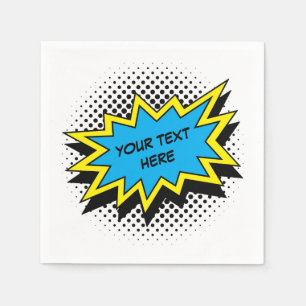 Comic Book Superhero Style Party Napkin