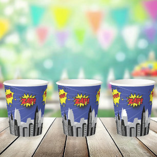 Comic Book Superhero Unique Boy's Birthday Paper Cups