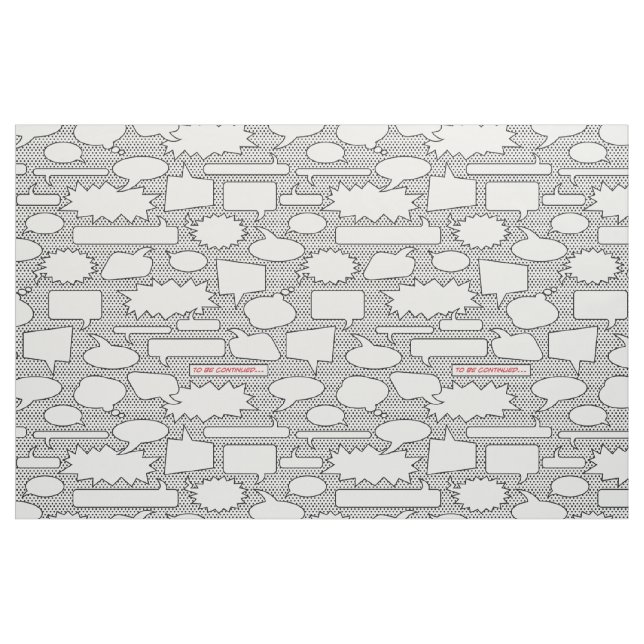 Comic Book Talk Bubbles Fabric (Fat Quarter)