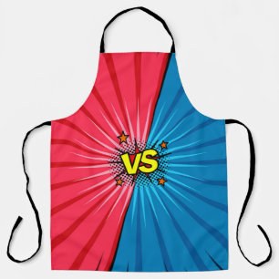 Comic book versus background, classic pop-art styl apron