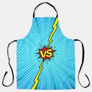 Comic book versus background, classic pop-art styl apron