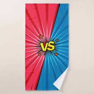Comic book versus background, classic pop-art styl bath towel