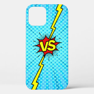 Comic book versus background, classic pop-art styl iPhone 12 case