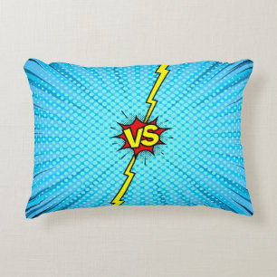 Comic book versus background, classic pop-art styl decorative cushion