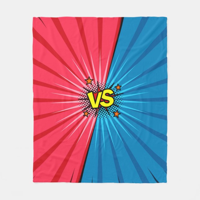 Comic book versus background, classic pop-art styl fleece blanket (Front)