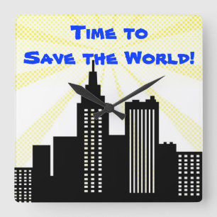 Comic Book Wall Clock Super Hero Boys Bedroom