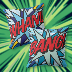 Comic Book WHAM! BANG! Cushion