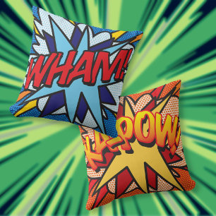 Comic Book WHAM! KA-POW! Cushion