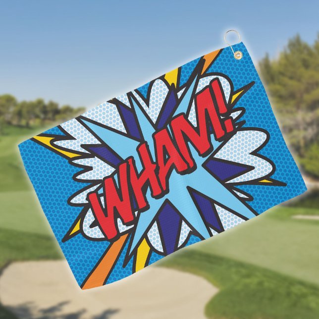 Comic Book WHAM Modern Fun Trendy Golf Towel (Comic Book WHAM Modern Fun Trendy Golf Towel)
