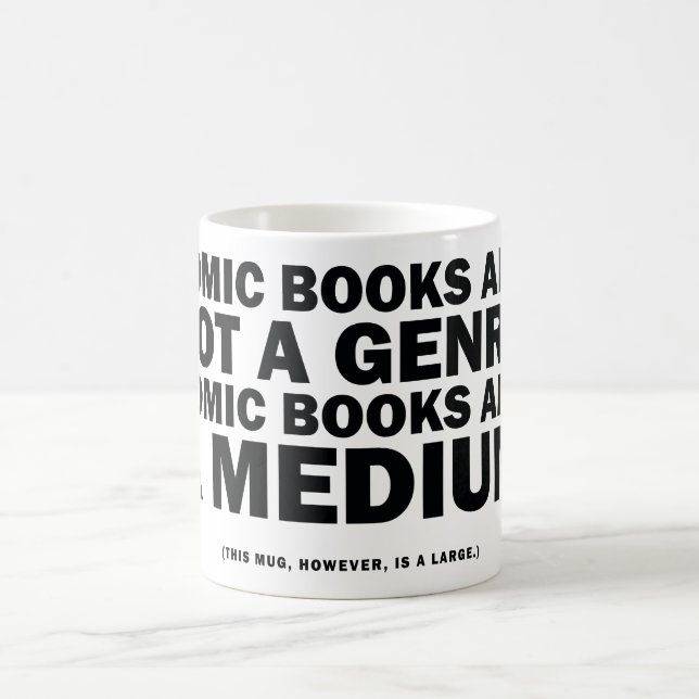comic books are not a genre coffee mug (Center)