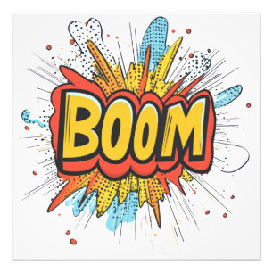 Comic boom graphics colours word. Photo Print