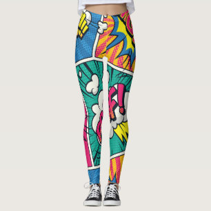 Comic Bubbles Halftone Seamless Pattern Leggings
