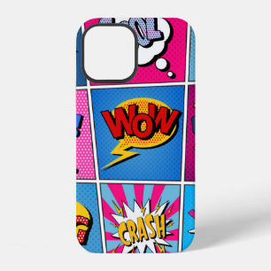 Comic Bubbles Set. Expressions Bom, Cool, Pow, Oop iPhone 12 Case