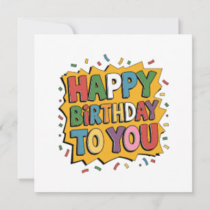 Comic Burst Happy Birthday Invitation