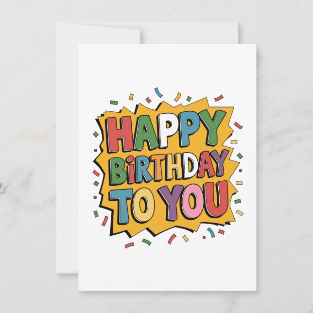 Comic Burst Happy Birthday Invitation (Front)
