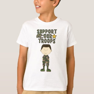 Comic Camo Boy Soldier Military Kids Youth T-Shirt