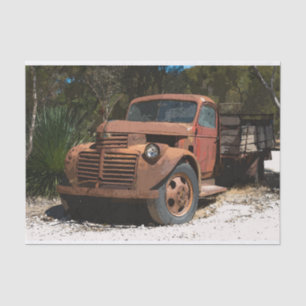 Comic Cartoon Rusty old truck outback Australia Tissue Paper
