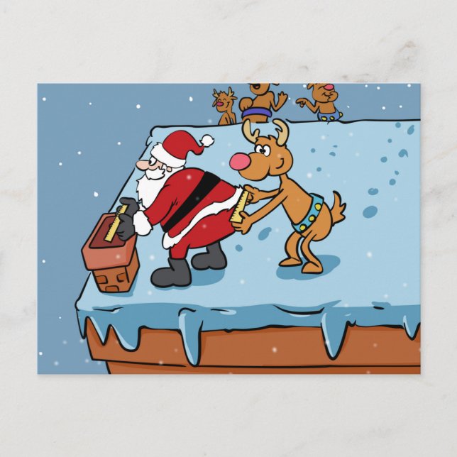 Comic cartoon Santa Claus christmas Postcard (Front)