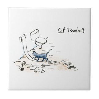 Comic cat treadmill tile