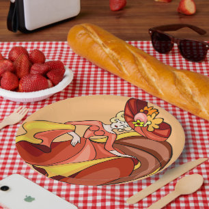 Comic Chic Dancer Character Anniversary  Paper Plate