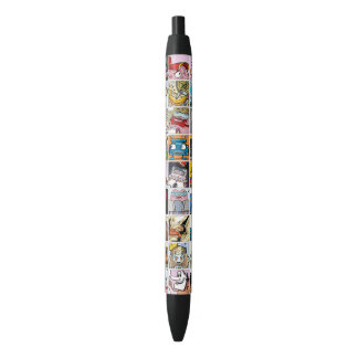 Comic Cool Characters  Grid Colourful Pattern  Black Ink Pen