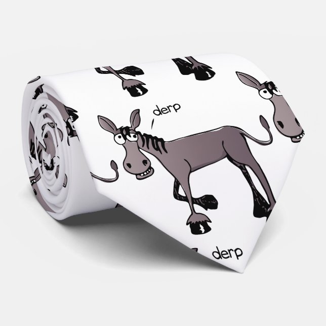 Comic donkey, white background tie (Rolled)