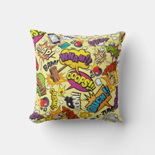Comic Elements Colourful Pattern Cushion