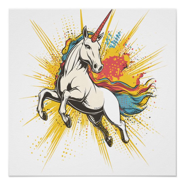 Comic Explosion Unicorn (1) Poster (Front)