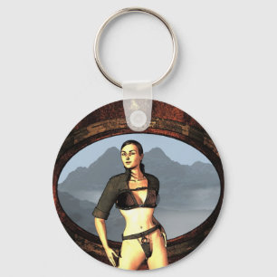 comic girl key ring