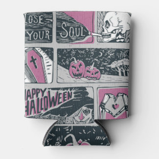 Comic Halloween: Fun Illustration Can Cooler