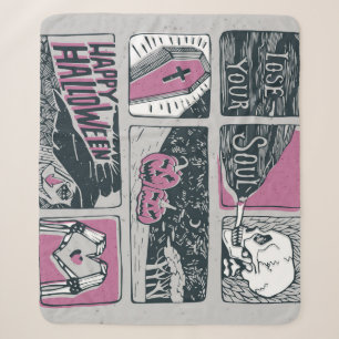 Comic Halloween: Fun Illustration Sherpa Blanket