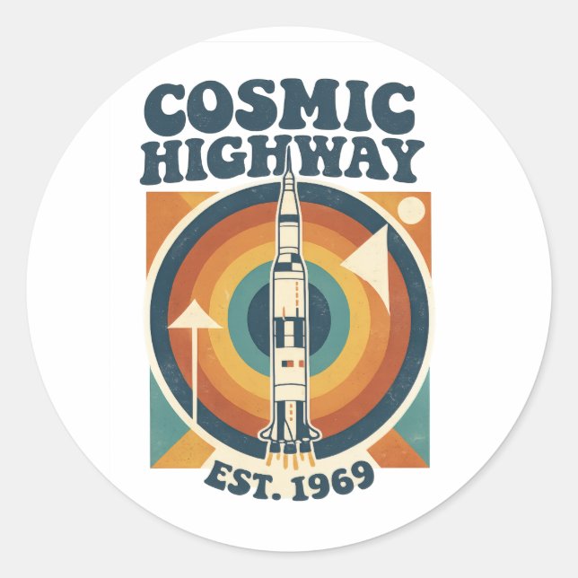 Comic Highway – Fun Pop Art for Comic Fans Classic Round Sticker (Front)