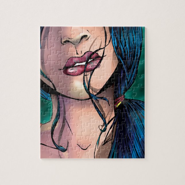 Comic Illustration of a Sexy Girl Called Miki Jigsaw Puzzle (Vertical)