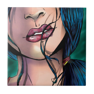 Comic Illustration of a Sexy Girl Called Miki Tile