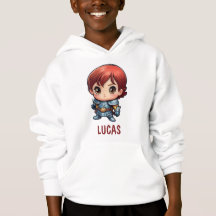 Comic Knight Chibi Character Kids Hoodie