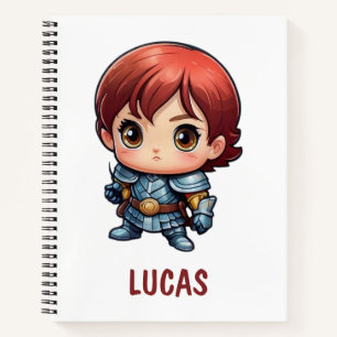 Comic Knight Personalised Kids School Spiral Notebook