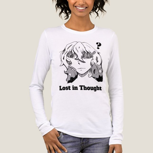 Comic lineart Lost in Thought Tri-Blend Shirt (Front)