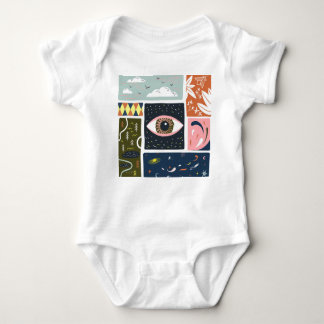 Comic Nature Space: Autumn Illustration Baby Bodysuit